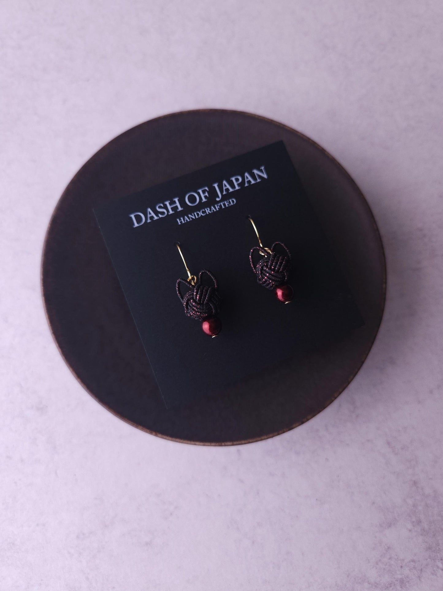 Cat Head Earrings - Black and Pink