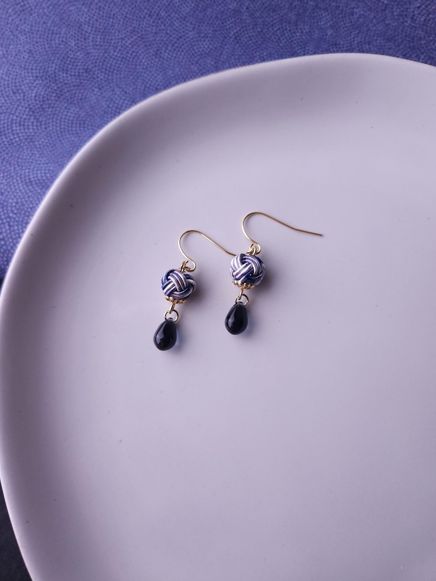 Simple Drop Earrings - Granite Marble