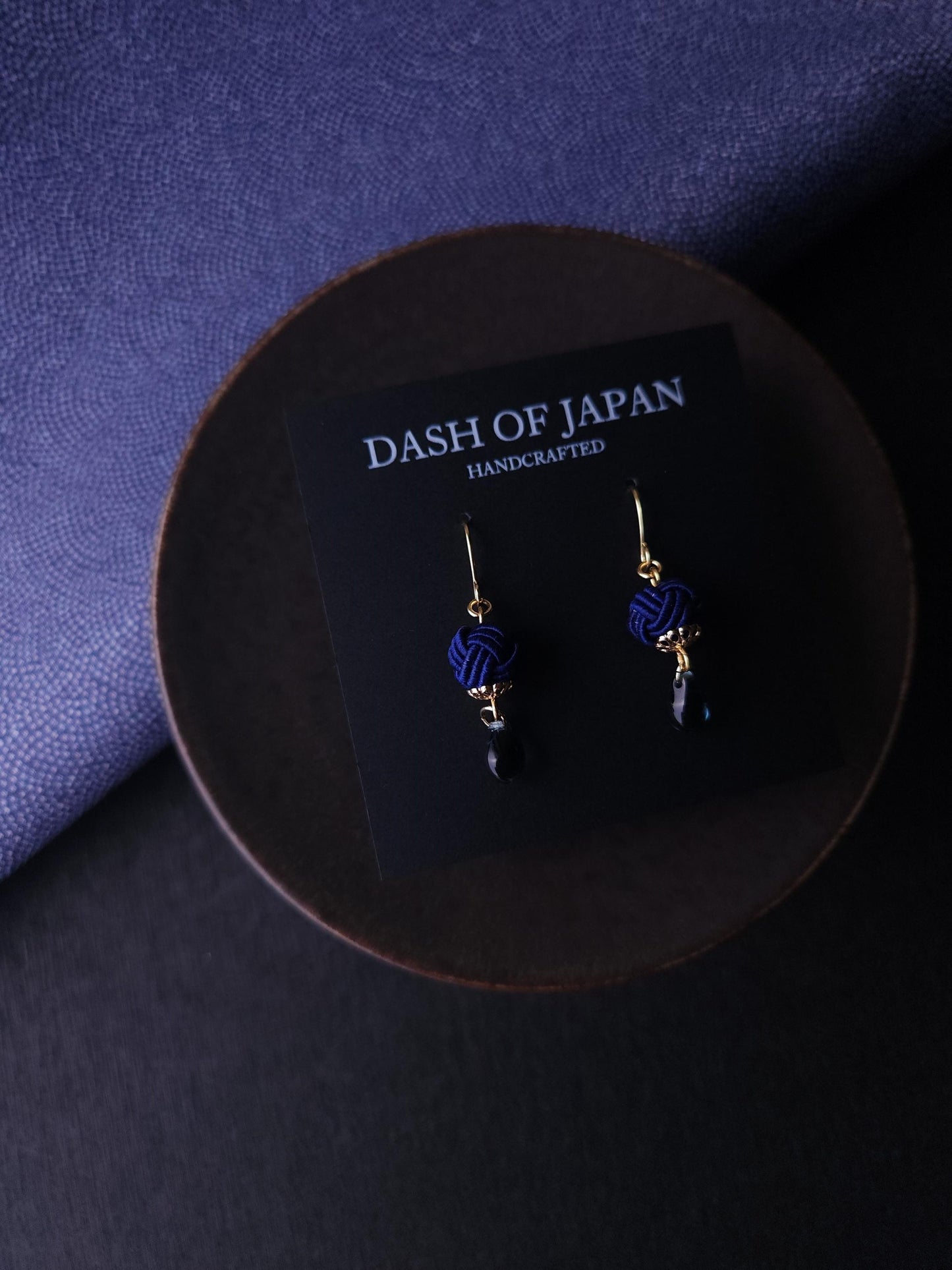 Simple Drop Earrings - Navy Blue