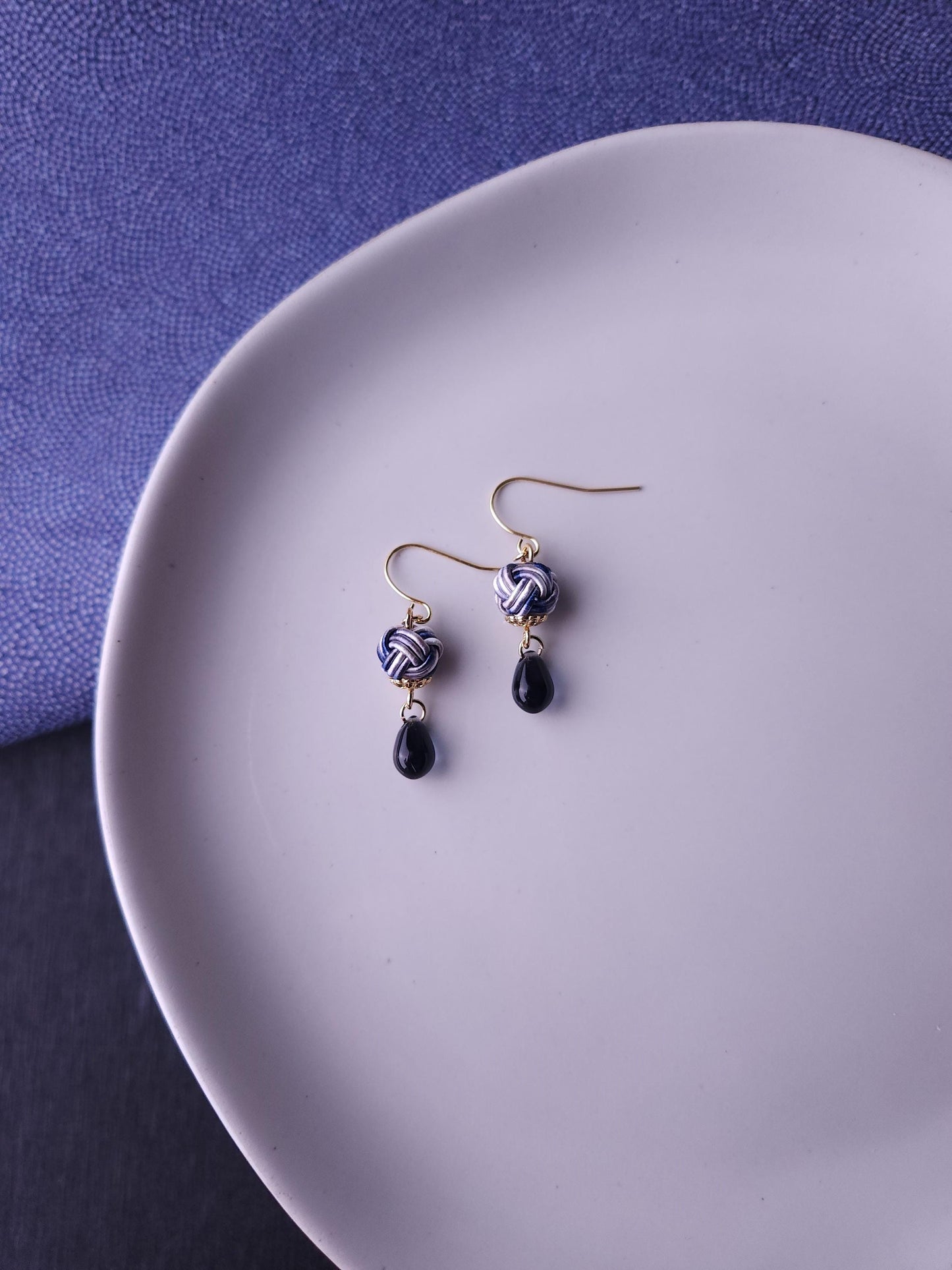 Simple Drop Earrings - Granite Marble