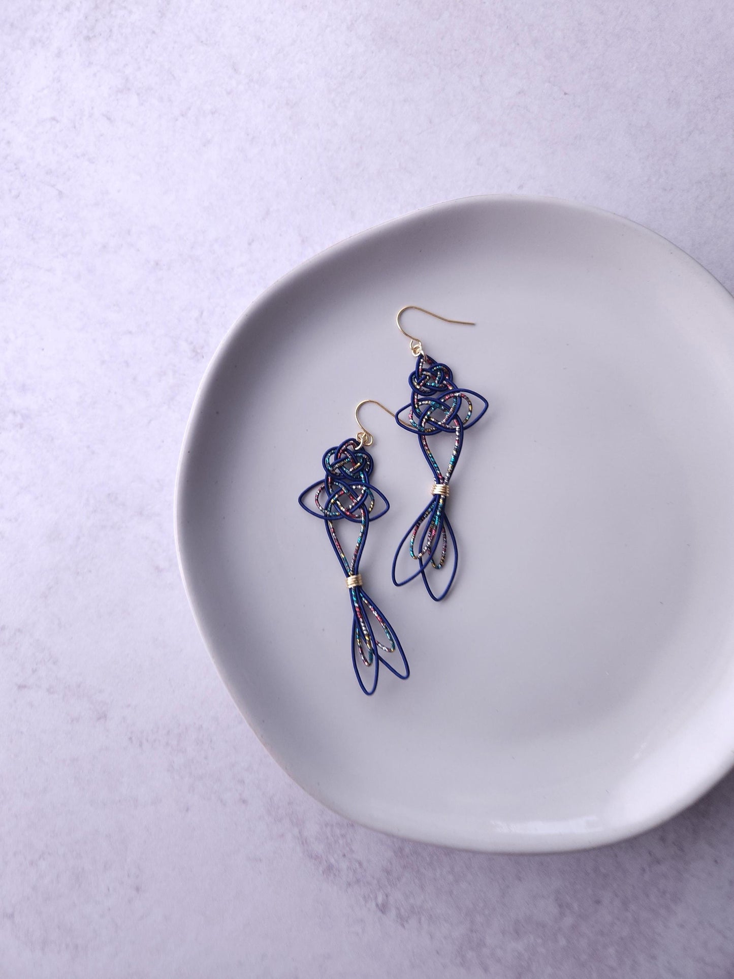 Koi Fish - Dark Blue and Rainbow
