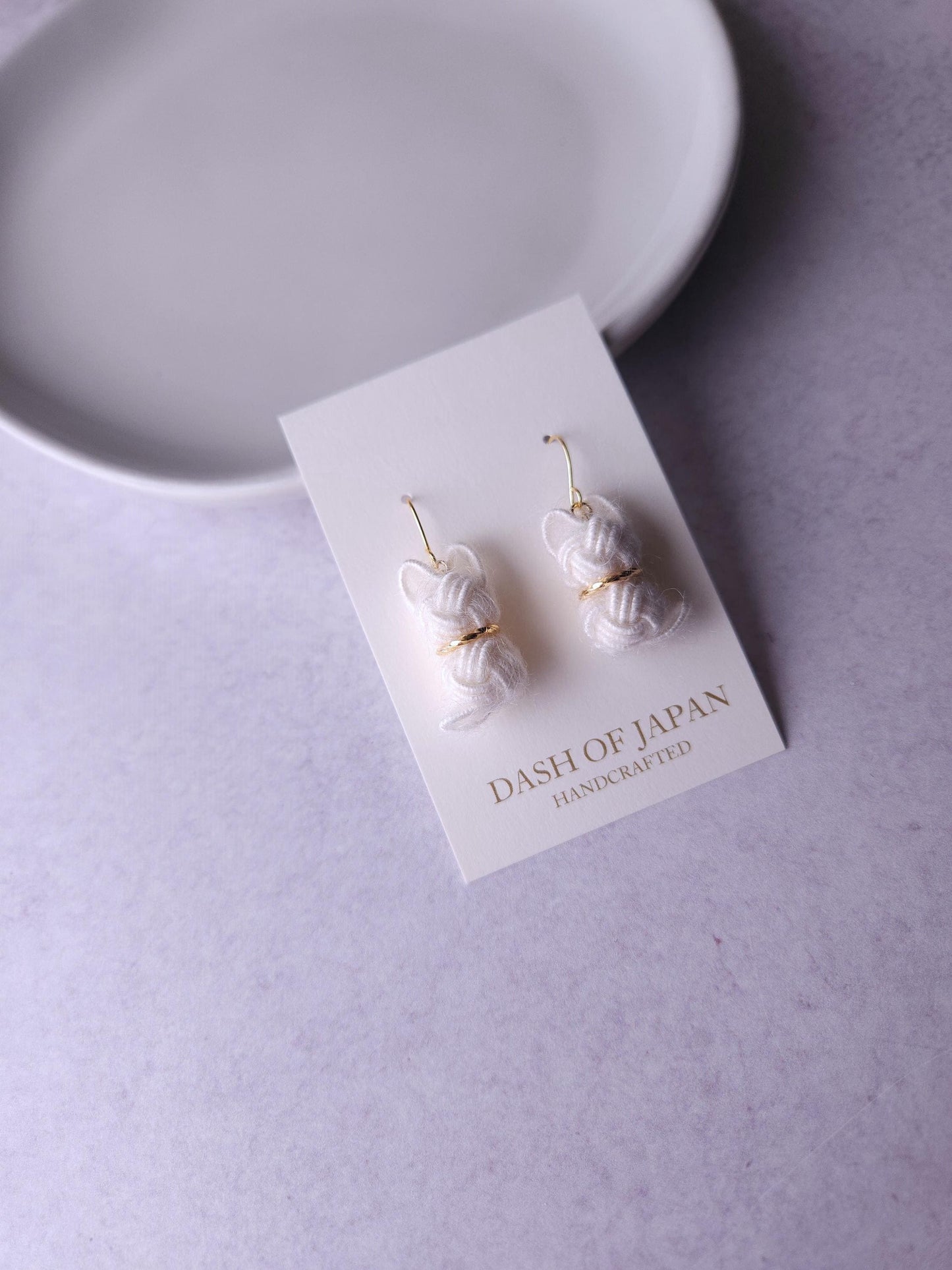 Fluffy Cat Earrings - White