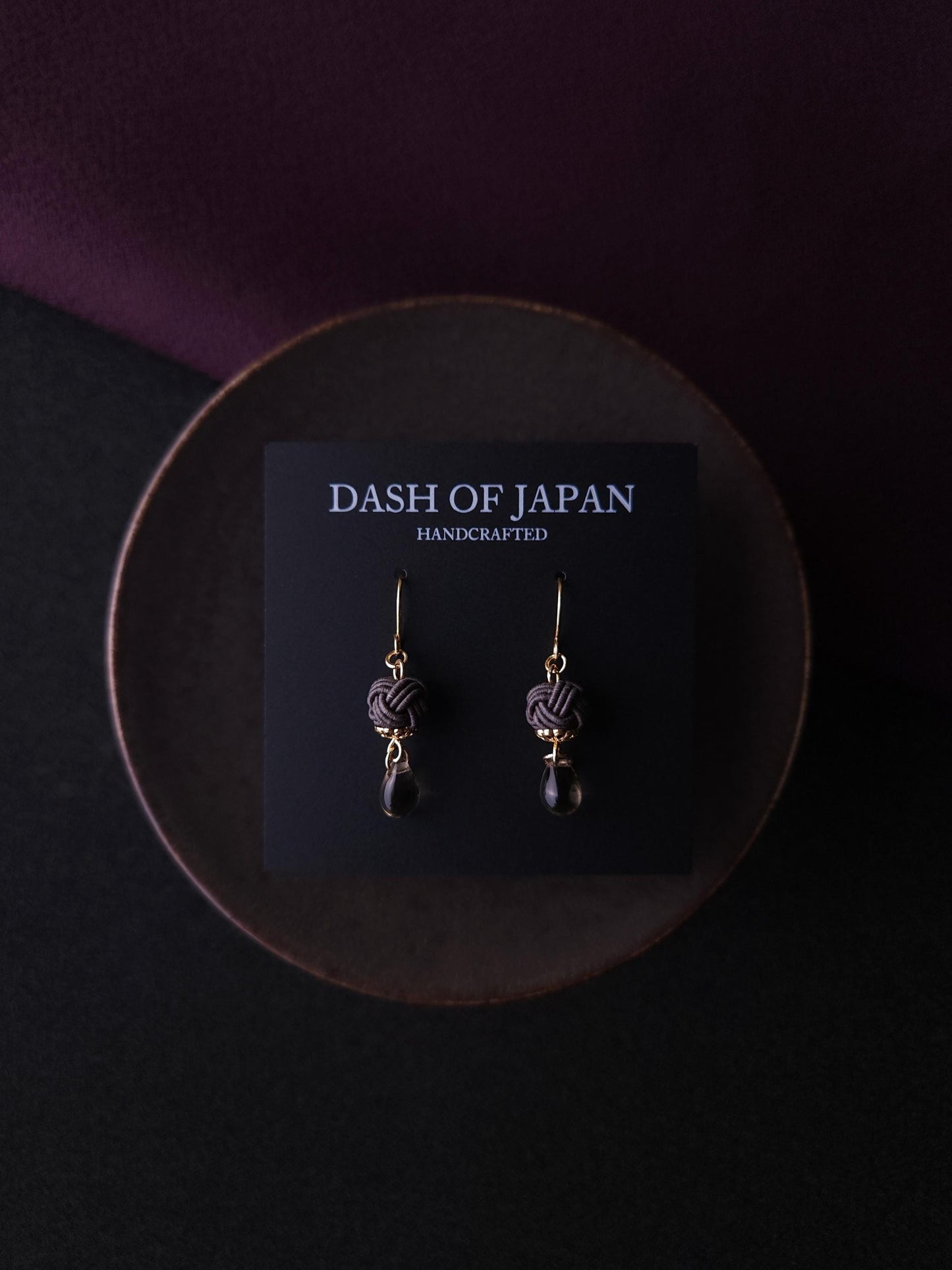 Simple Drop Earrings - Charcoal gray