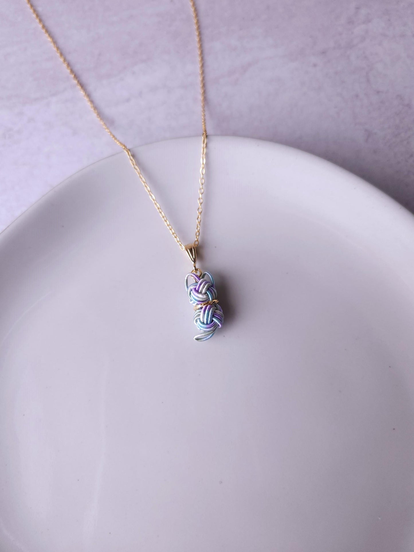 Cat Necklace - Hydrangea Blue
