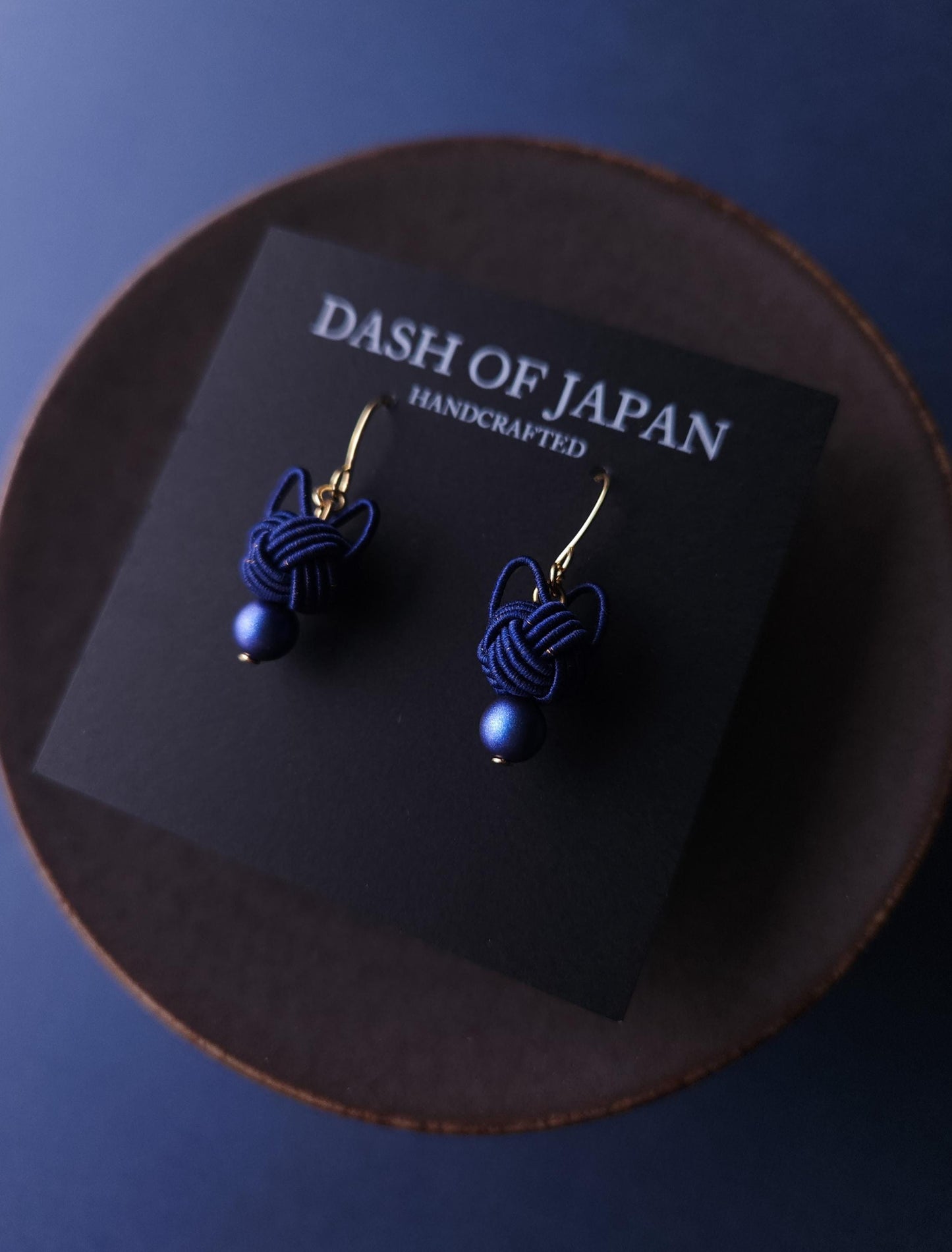 Cat Head Earrings - Navy Blue