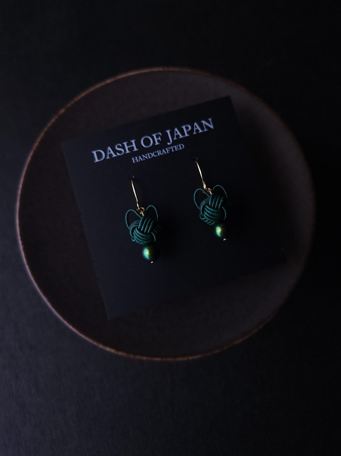 Cat Head Earrings - Deep Green