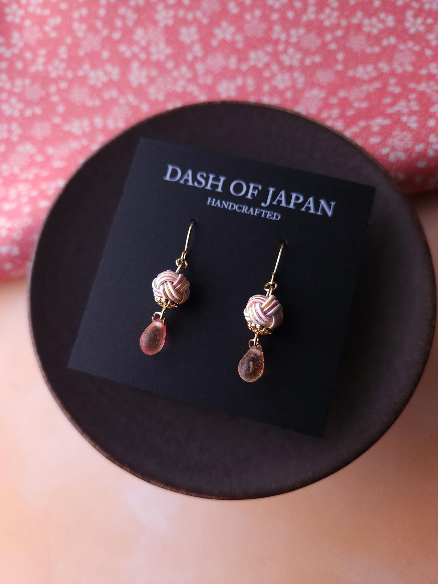 Simple Drop Earrings - Sakura Pink