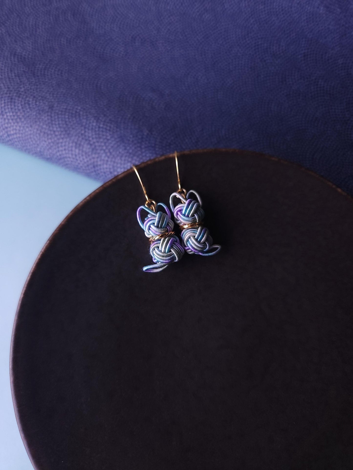 Cat Earrings - Hydrangea Blue