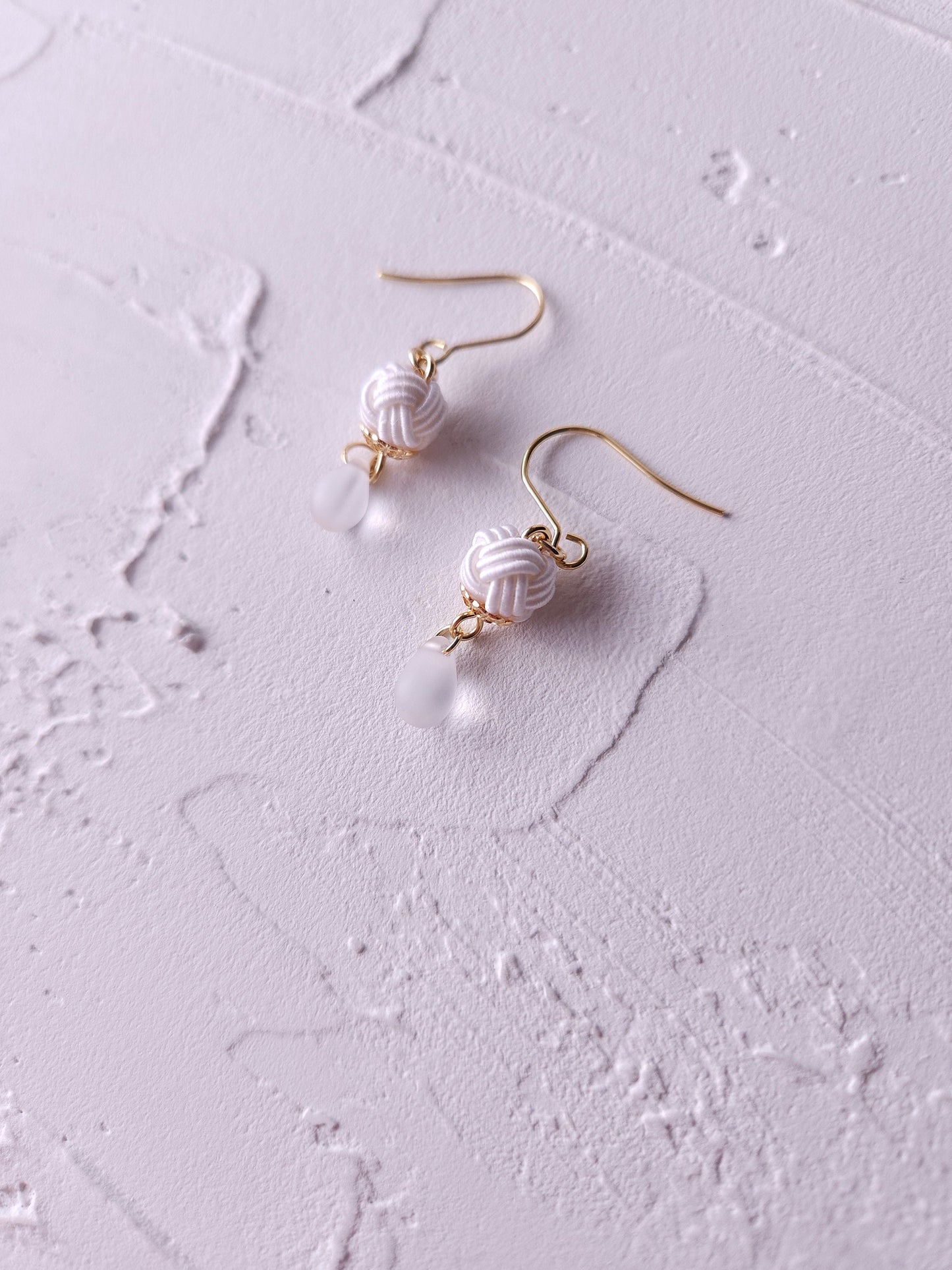 Simple Drop Earrings - White