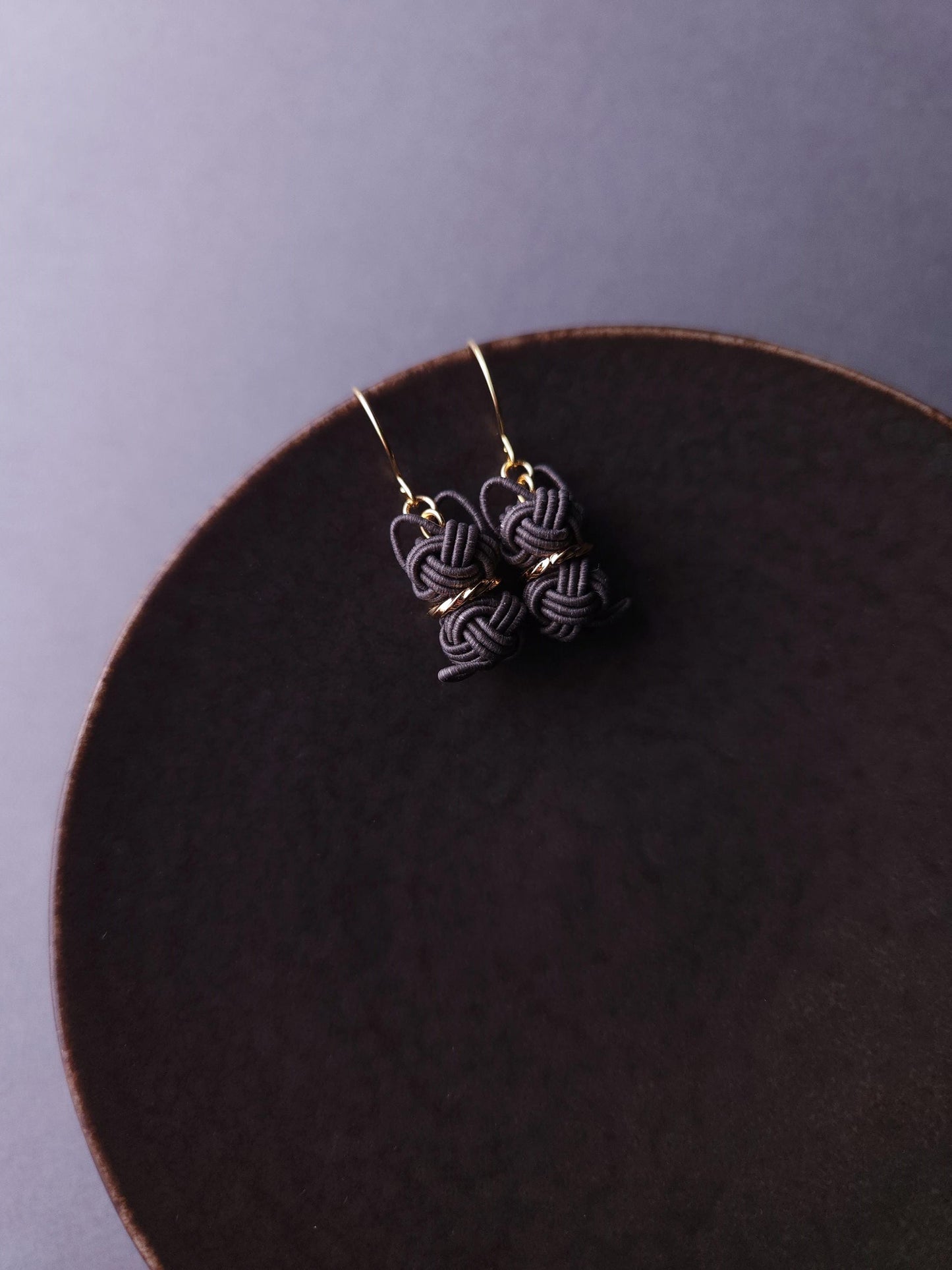Cat Earrings - Charcoal Gray