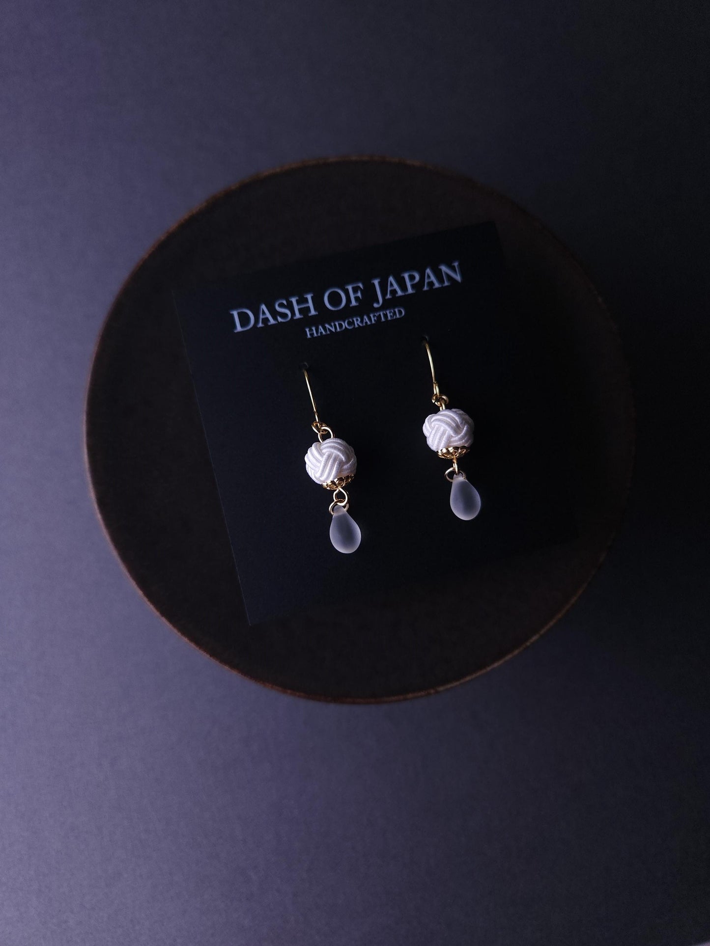 Simple Drop Earrings - White
