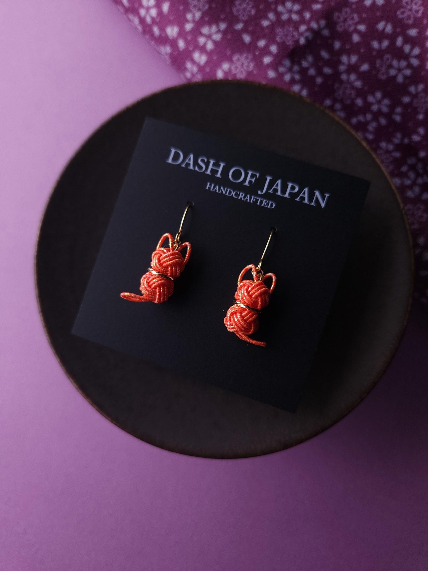 Cat Earrings - Shiny Orange