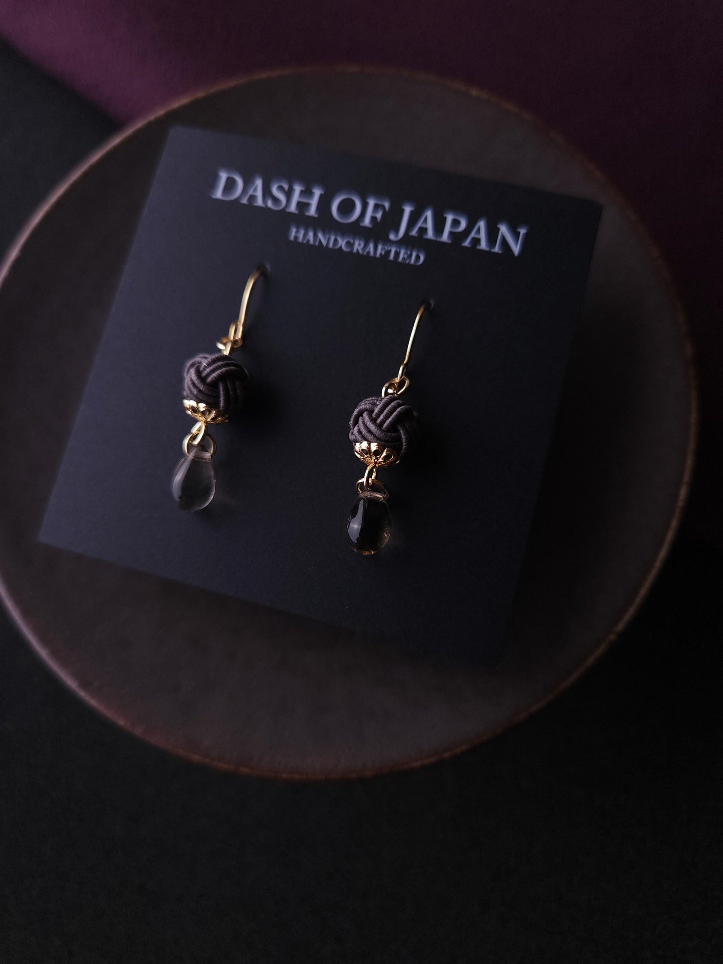 Simple Drop Earrings - Charcoal gray
