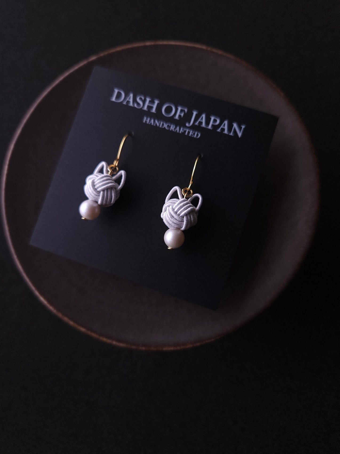 Cat Head Earrings - Icy White