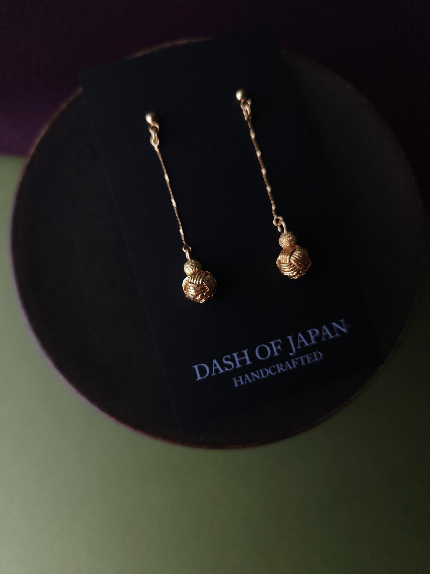 Long Drop Earrings - Metallic Gold