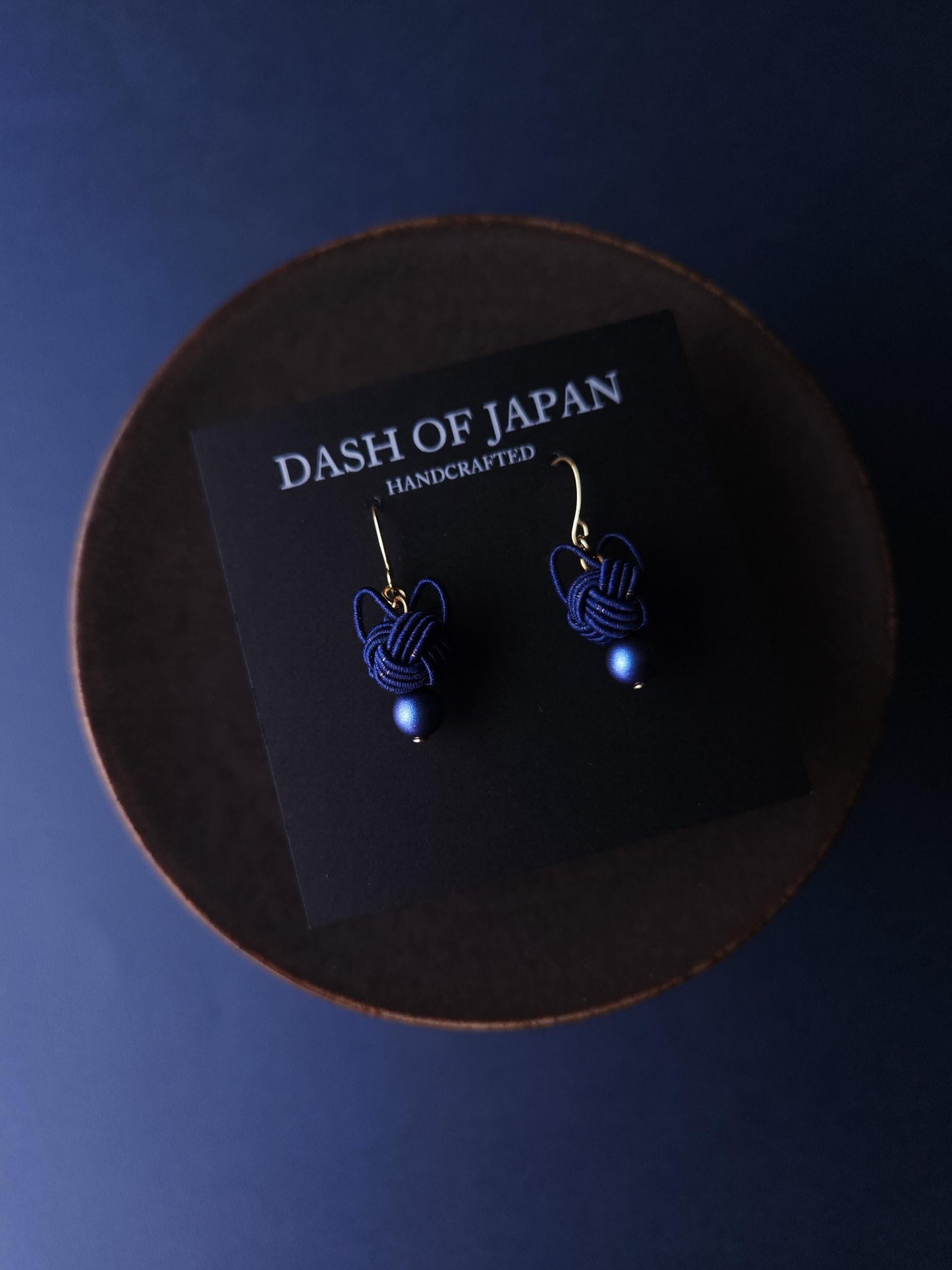 Cat Head Earrings - Navy Blue