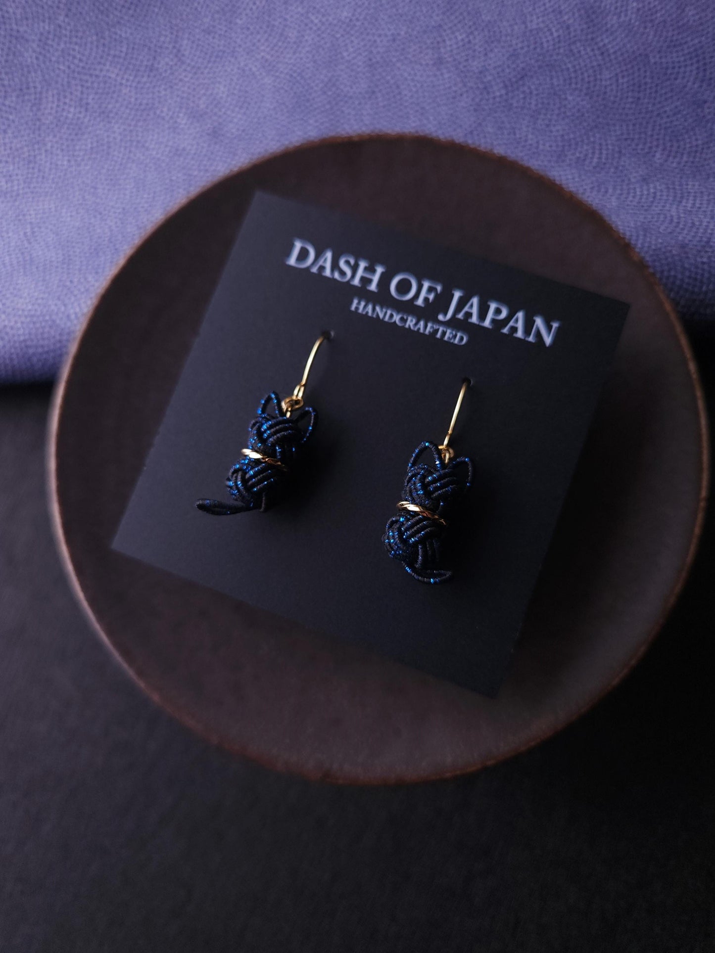 Cat Earrings - Black and Blue