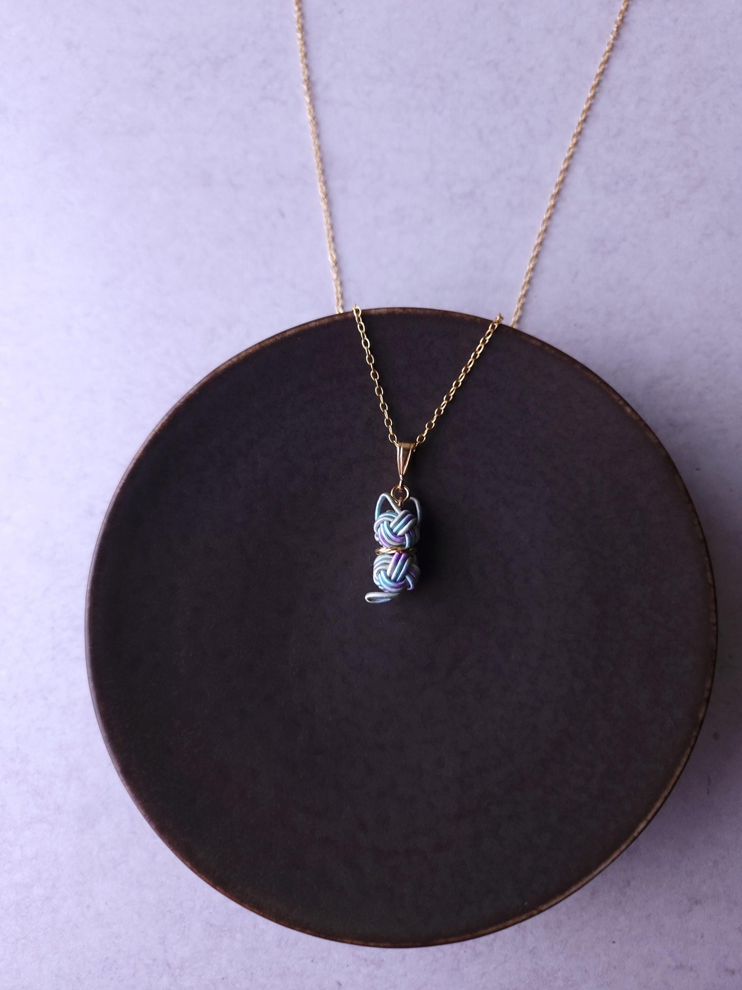 Cat Necklace - Hydrangea Blue