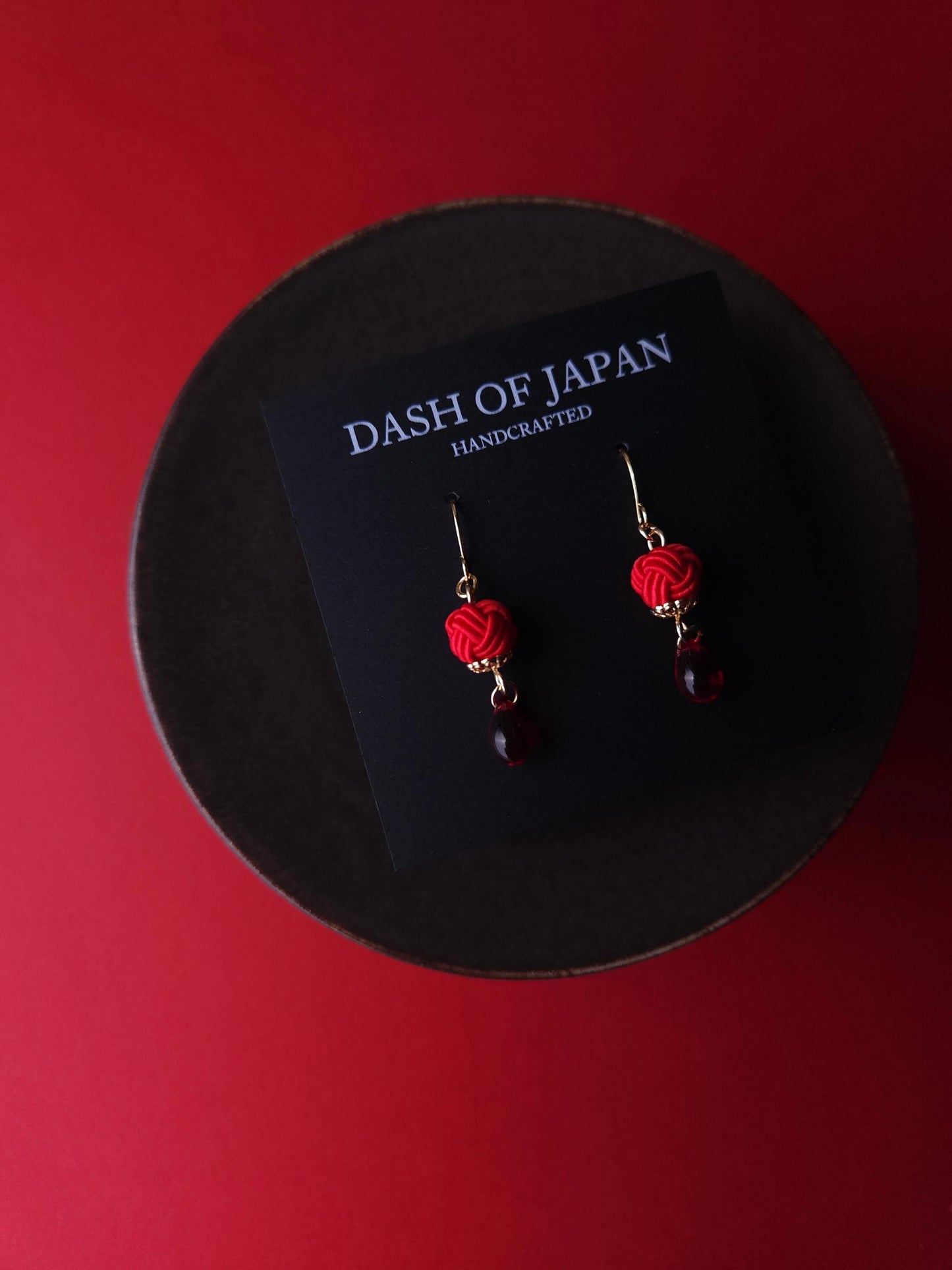Simple Drop Earrings - Red