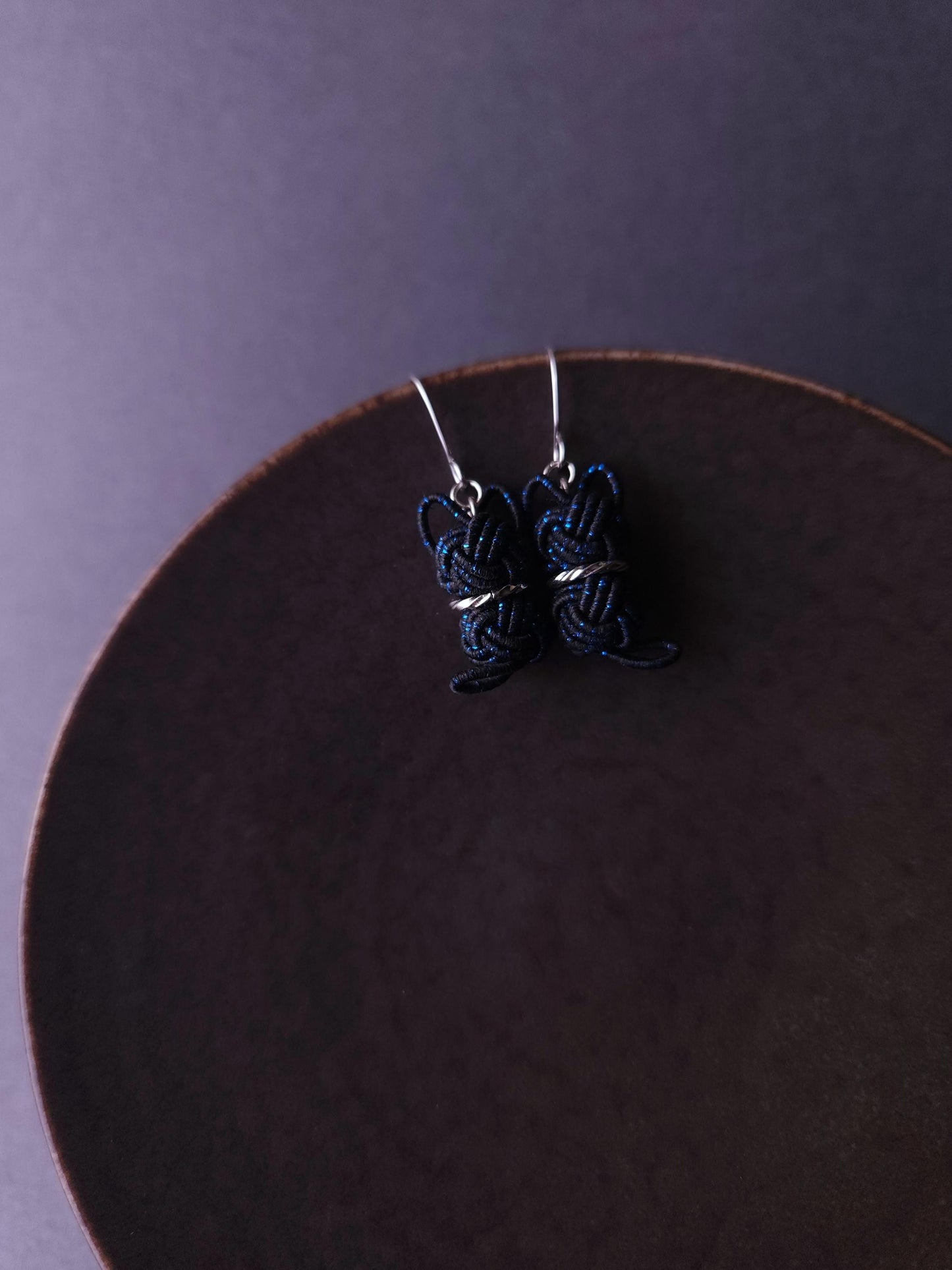 Cat Earrings - Black and Blue