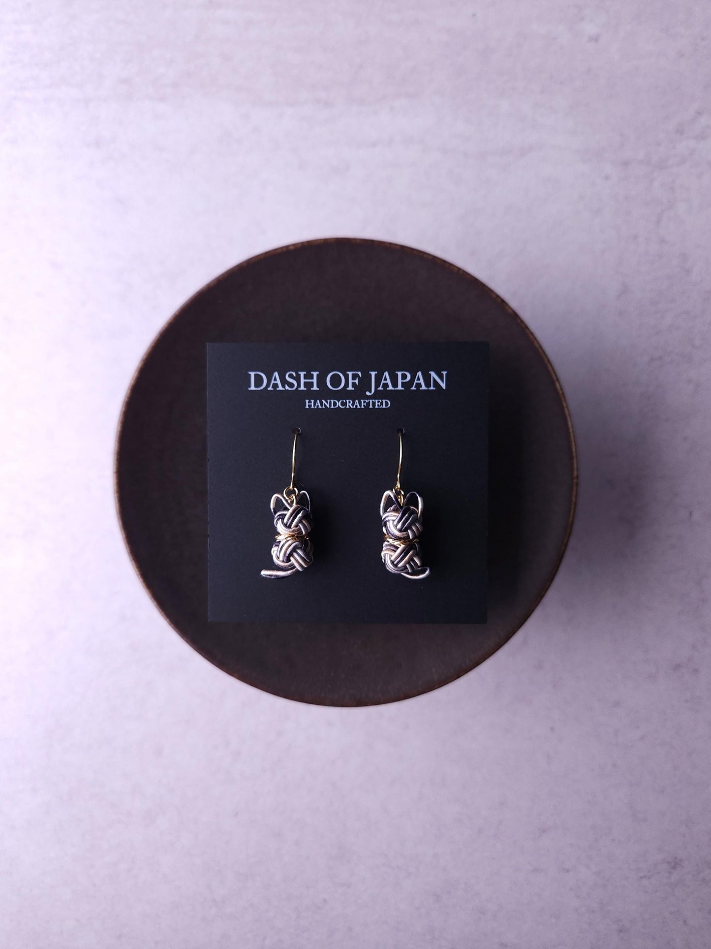 Cat Earrings- Black and White Bicolor
