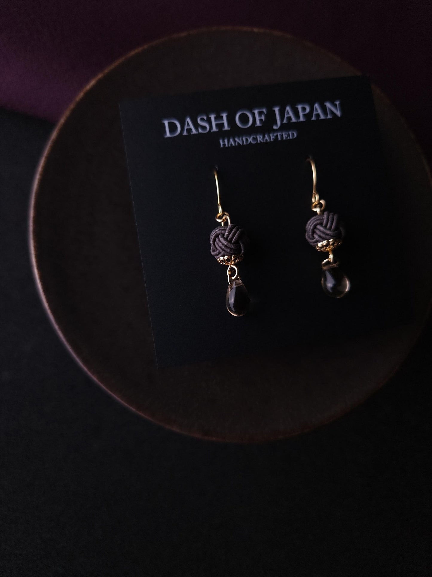Simple Drop Earrings - Charcoal gray