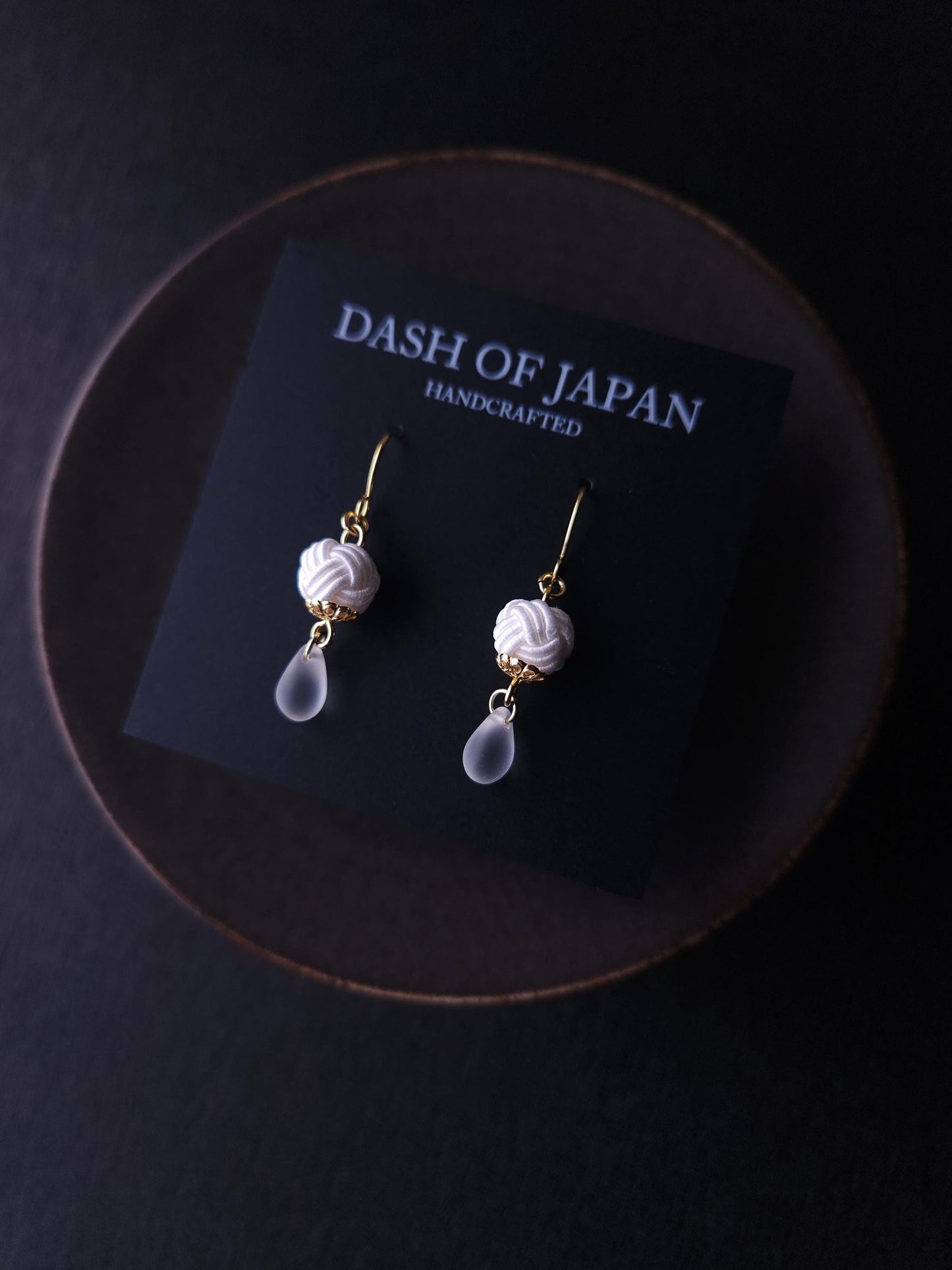 Simple Drop Earrings - White