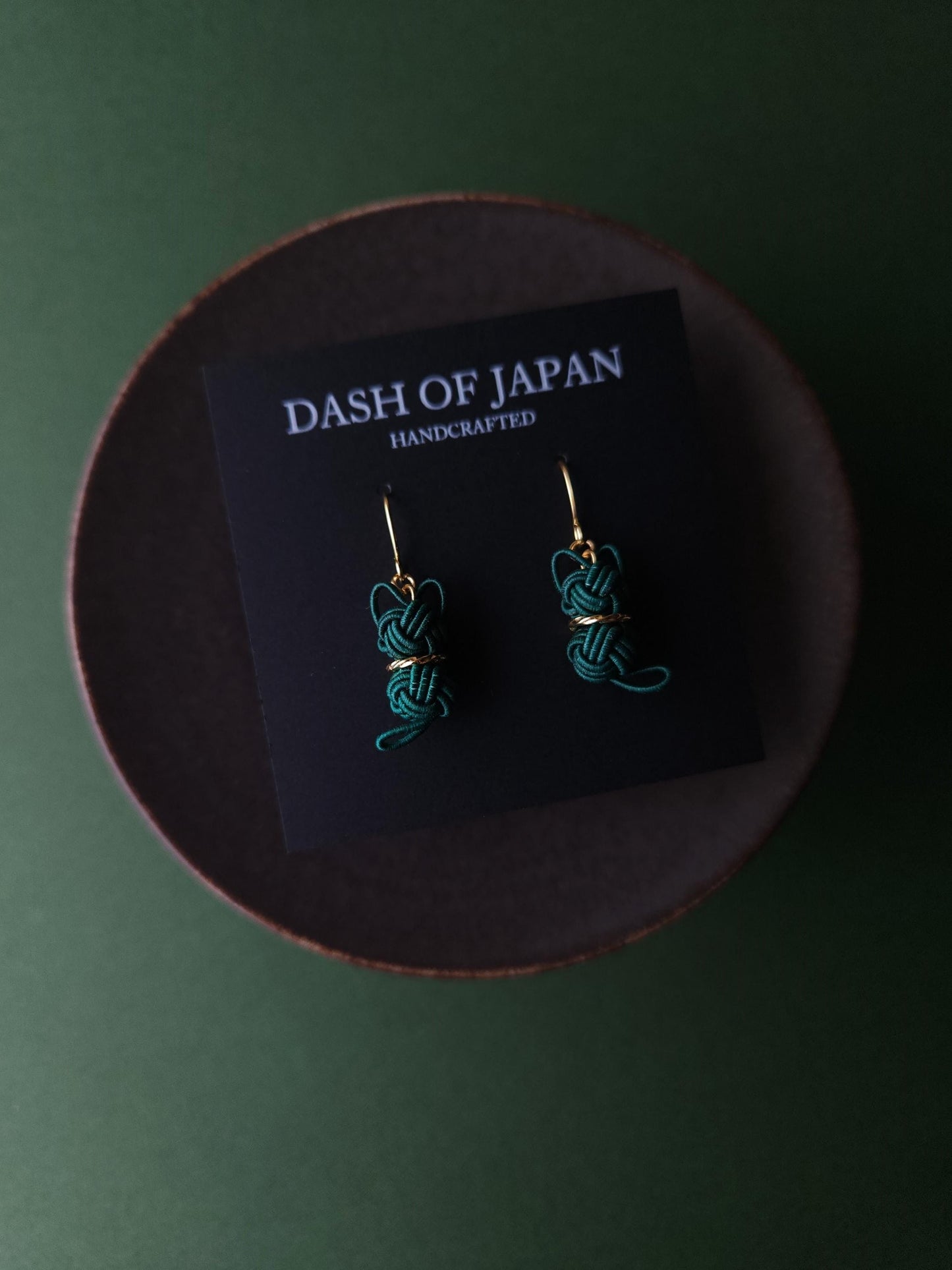 Cat Earrings - Deep Green