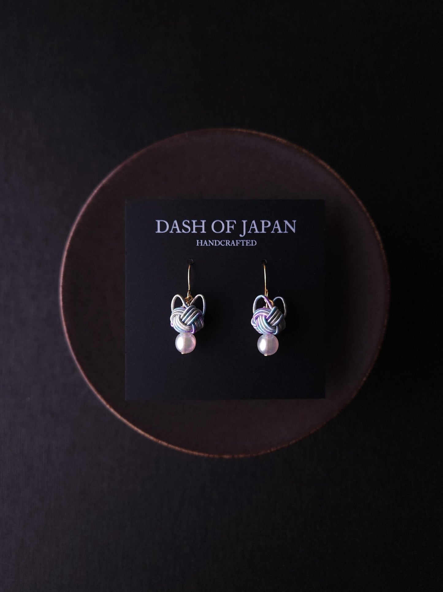 Cat Head Earrings - Hydrangea Blue
