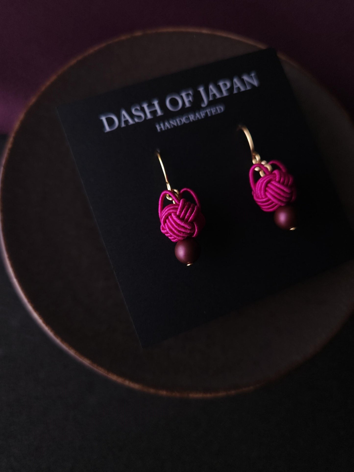 Cat Head Earrings - Magenta Pink