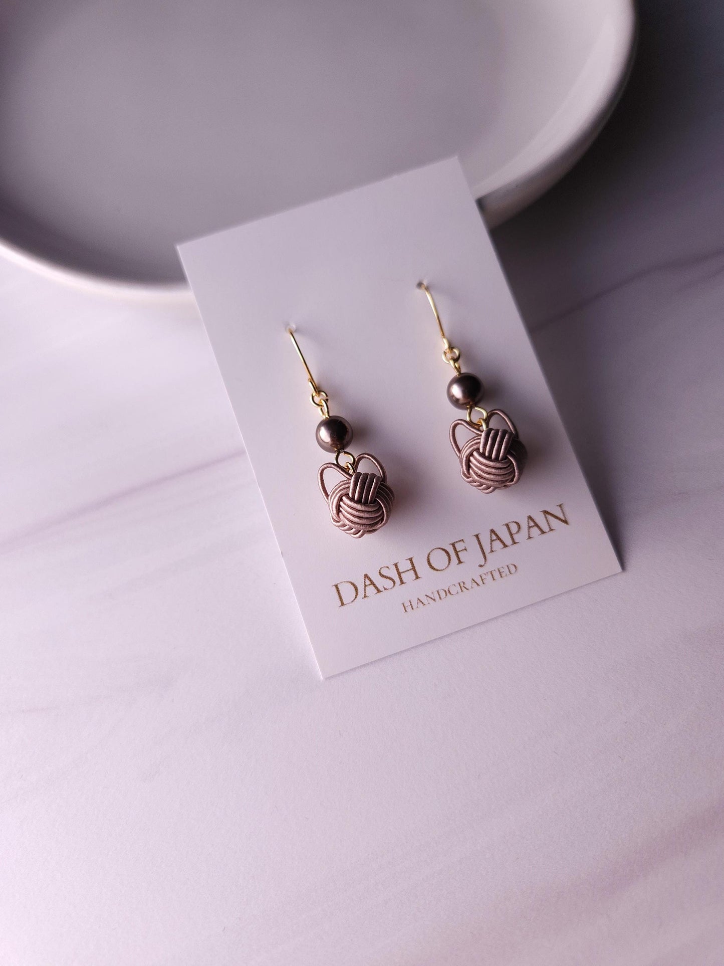 Cat Drop Earrings - Walnut Brown