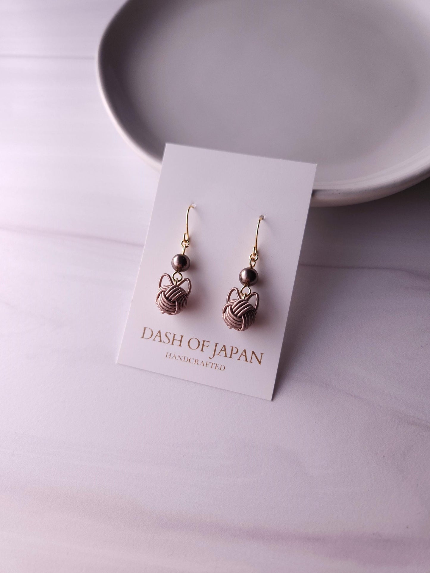 Cat Drop Earrings - Walnut Brown