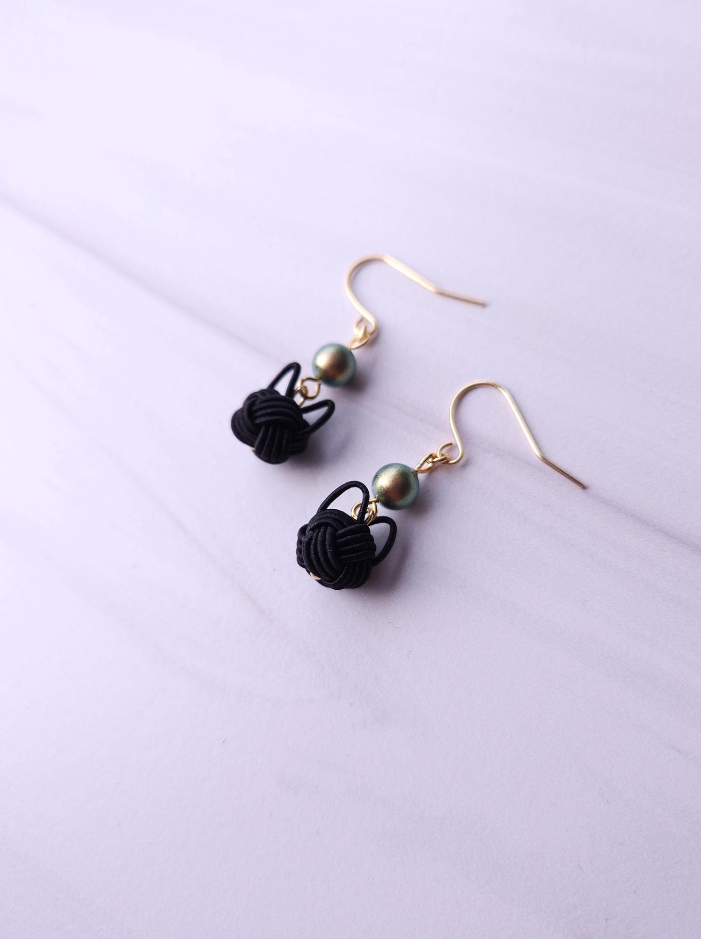Cat Earrings -Sleek Black