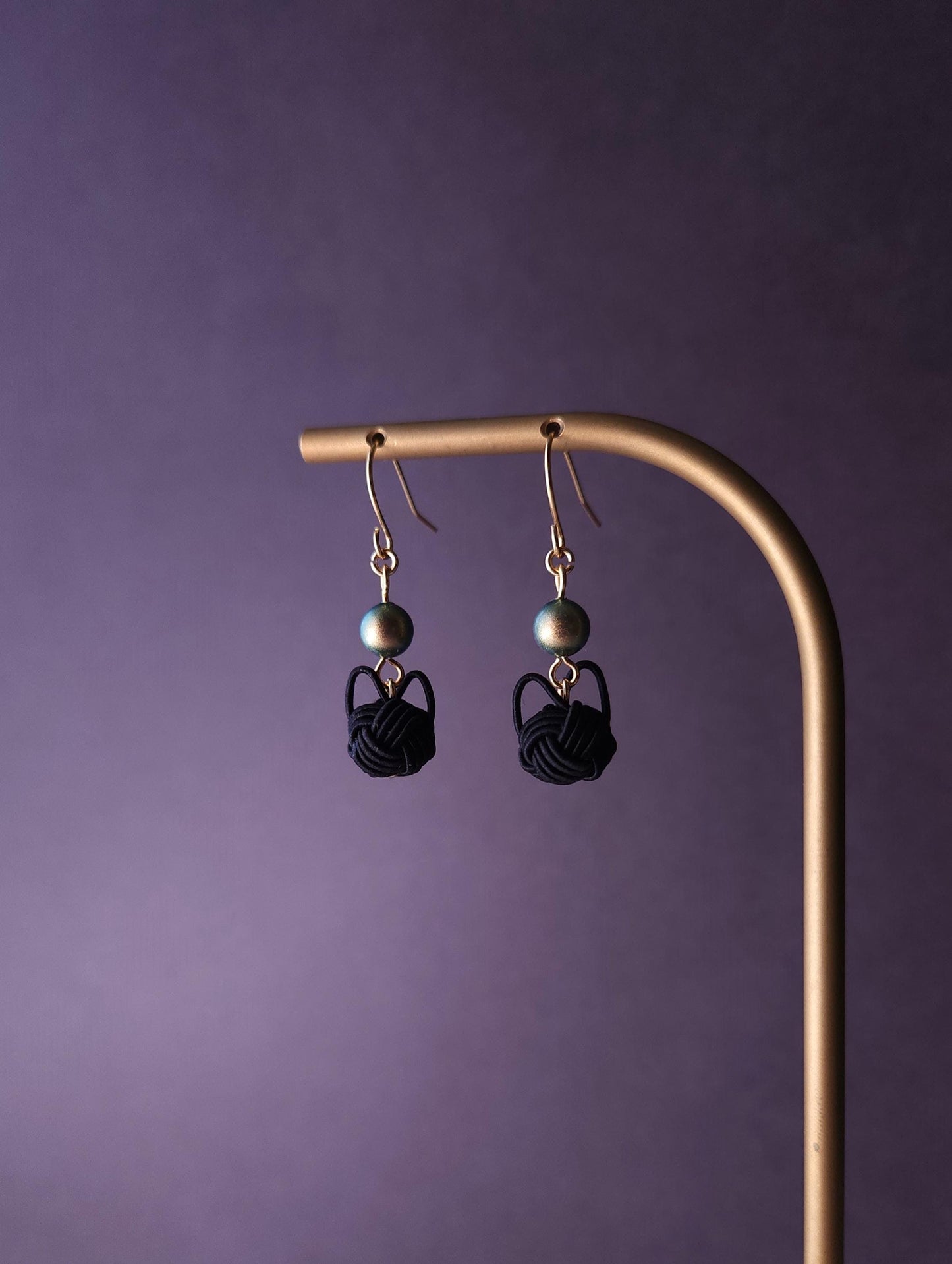 Cat Earrings -Sleek Black