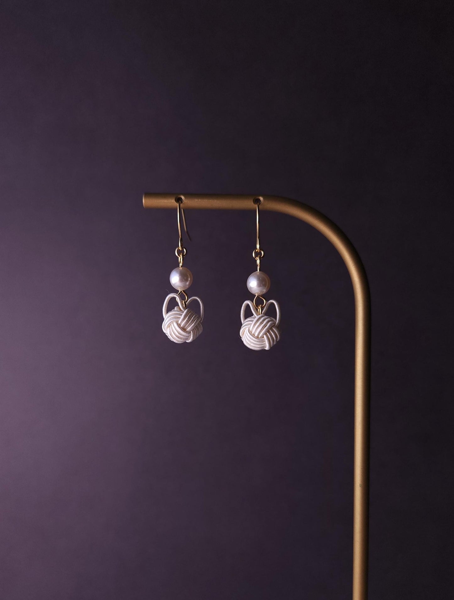Cat Drop Earrings- White