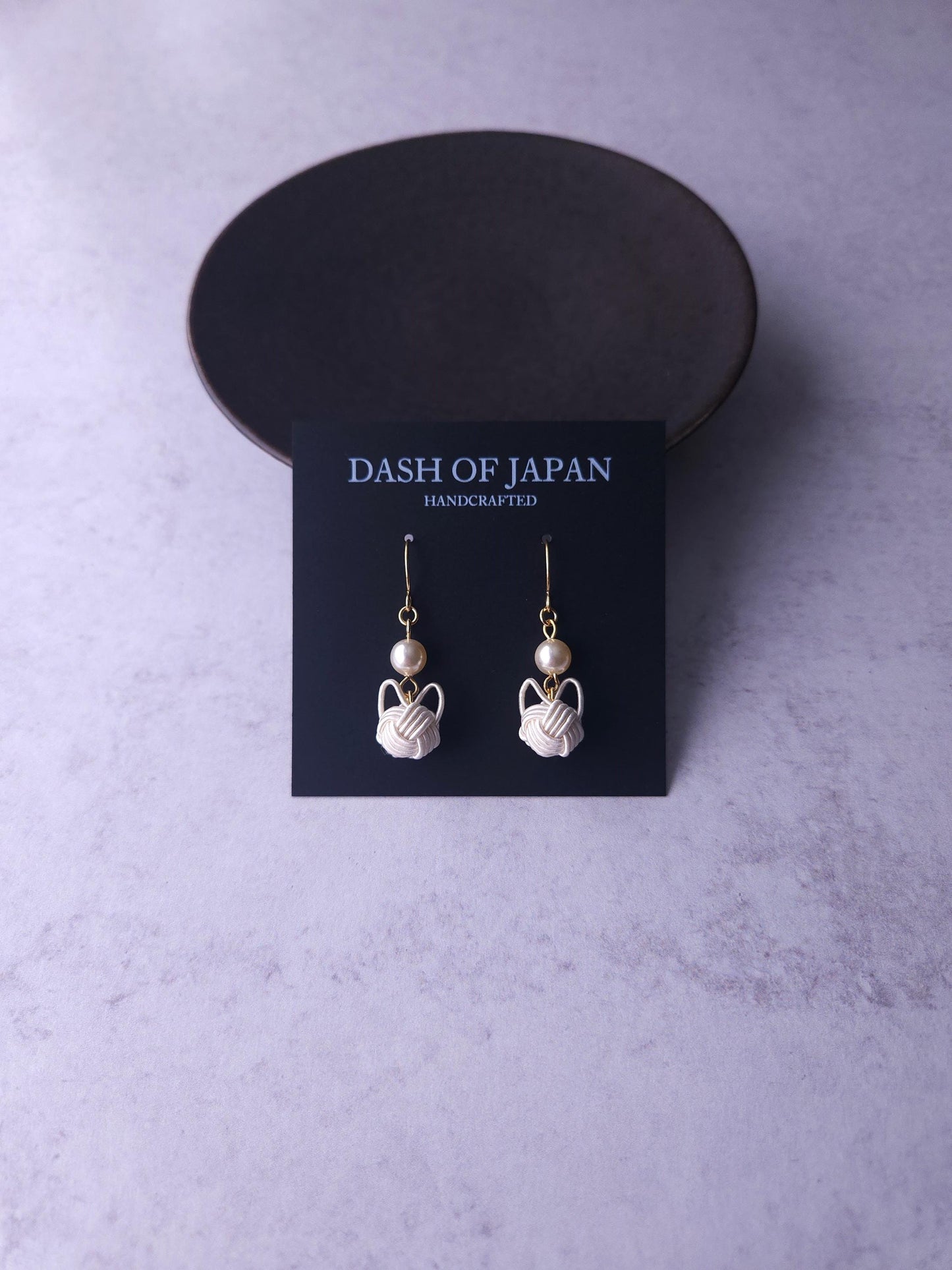 Cat Drop Earrings- White