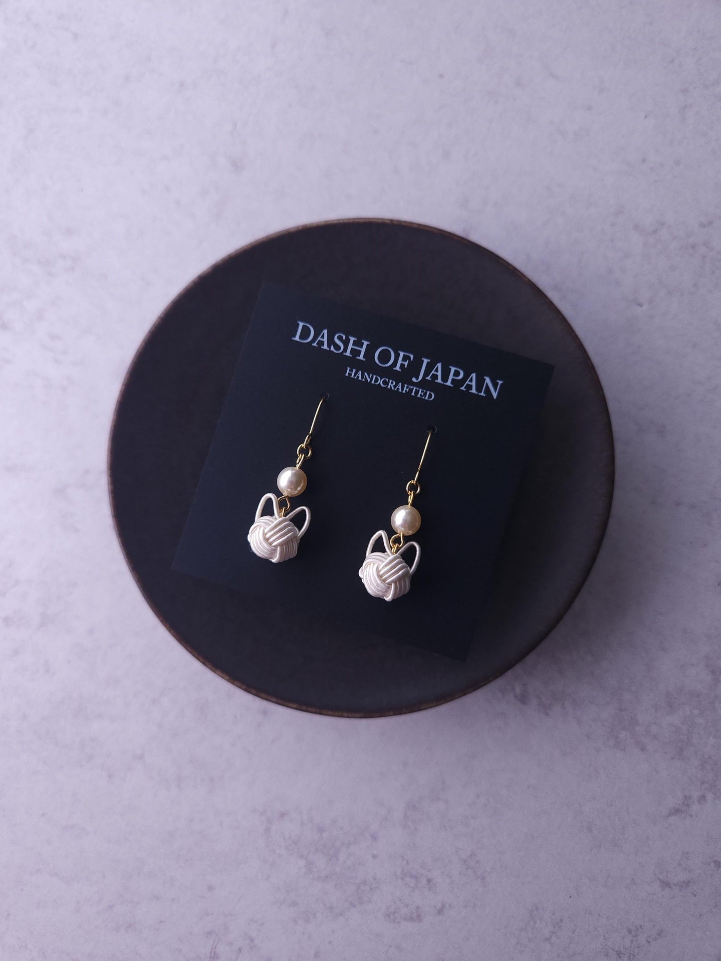 Cat Drop Earrings- White