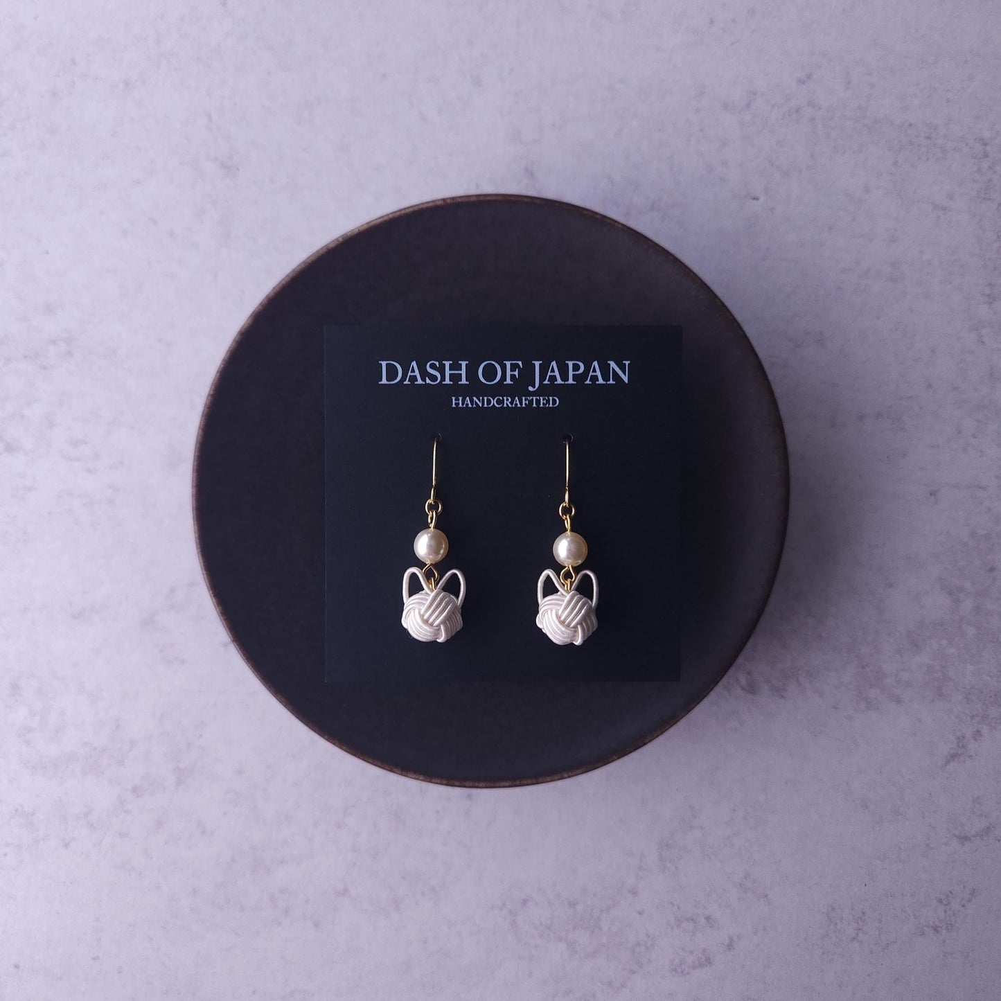 Cat Drop Earrings- White