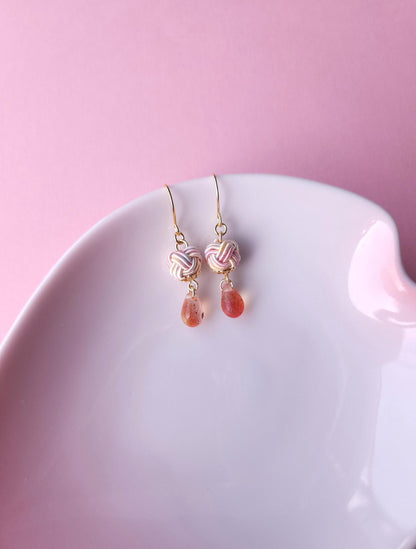Simple Drop Earrings - Sakura Pink