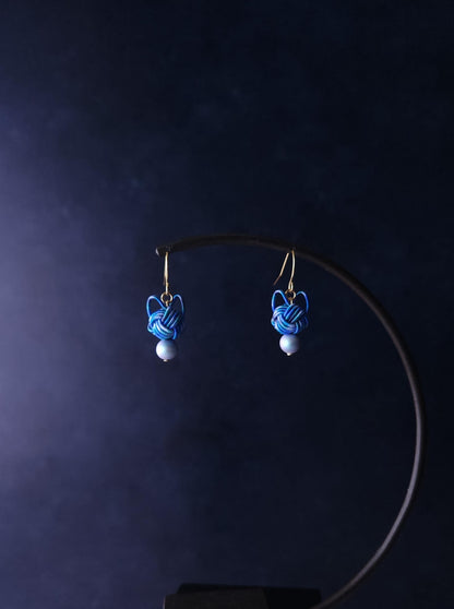 Cat Head Earrings  - Blue Mix