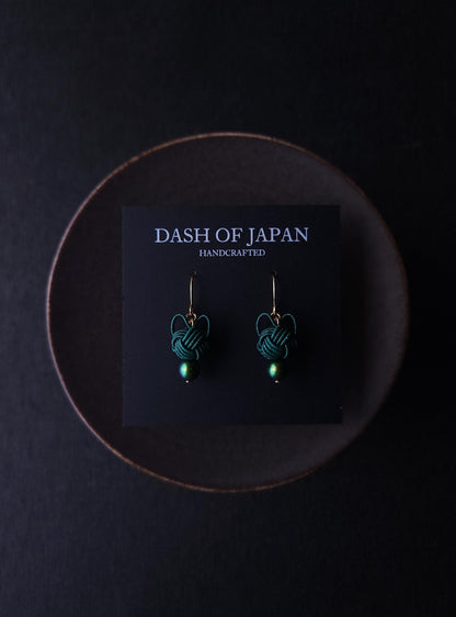 Cat Head Earrings - Deep Green