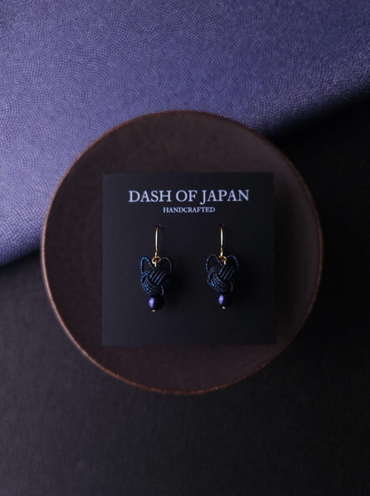 Cat Head Earrings - Black with Blue Sparkle