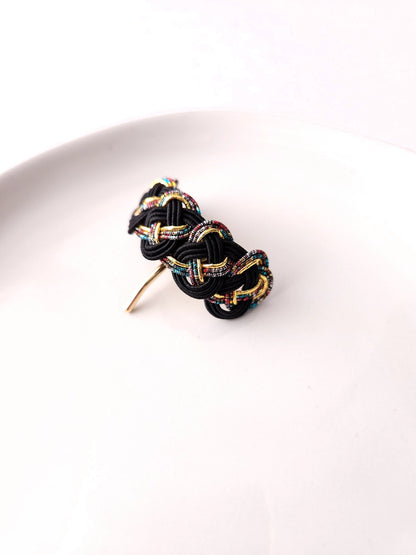 Ponytail Hook- Black x Rainbow