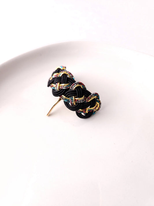 Ponytail Hook- Black x Rainbow