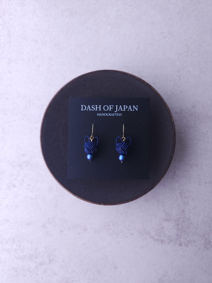 Cat Head Earrings - Navy Blue