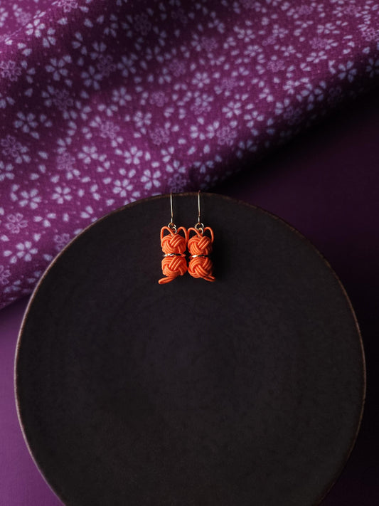 Cat Earrings  - Orange