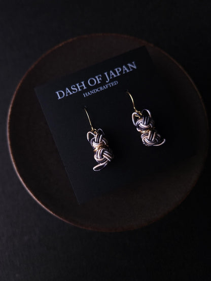 Cat  Earrings- Black and White Bicolor
