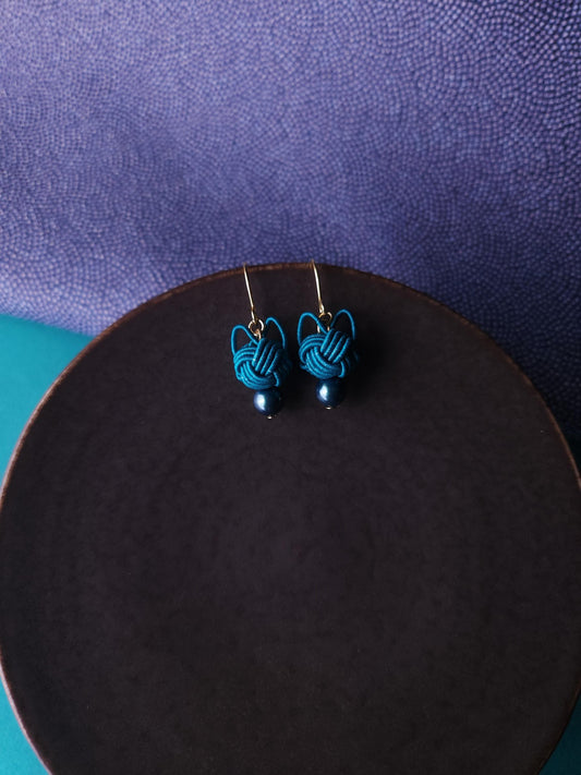 Cat Head Earrings - Peacock Green
