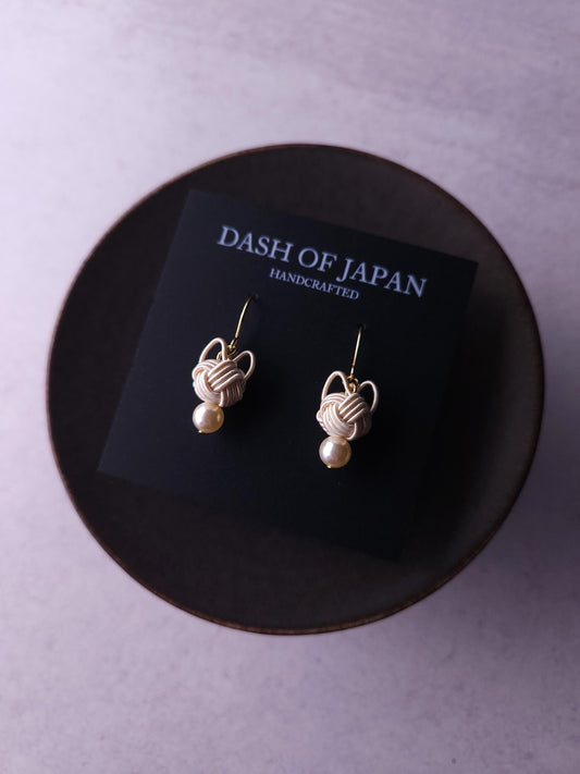Cat Head Earrings - White