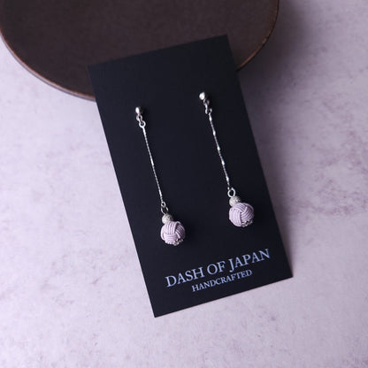 Long Drop Earrings - Lavender Gray
